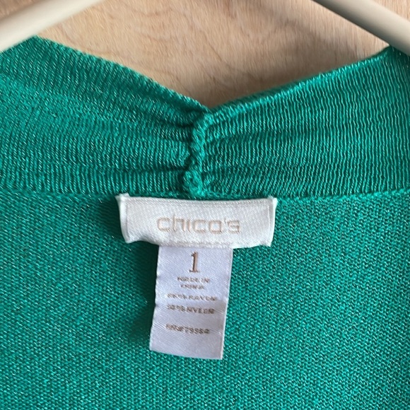 Chico’s Cardigan Open Front Lightweight Emerald Green Women’s Sz: M - Picture 2 of 11